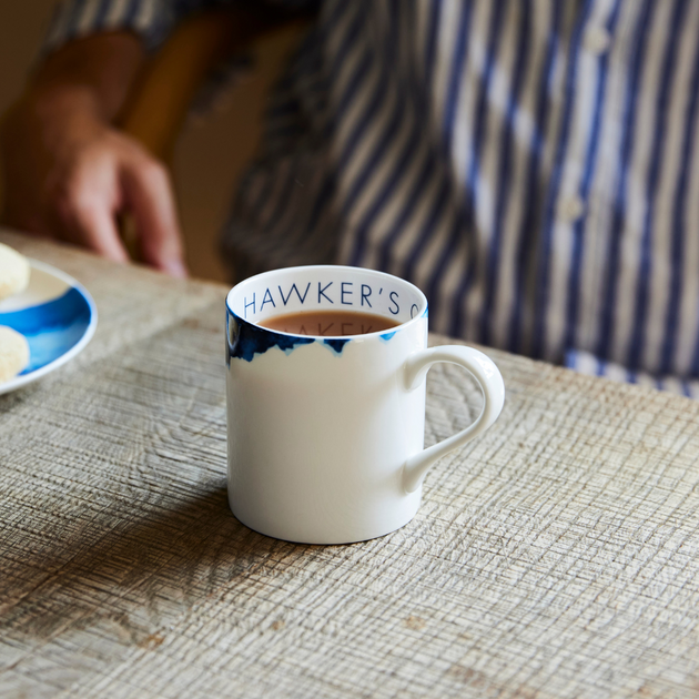 Rick Stein Coves of Cornwall - Set di 4 tazze in porcellana ossea - perfetto per caffè, tè e altre bevande calde con bellissimi disegni ispirati alla terra e al paesaggio marino