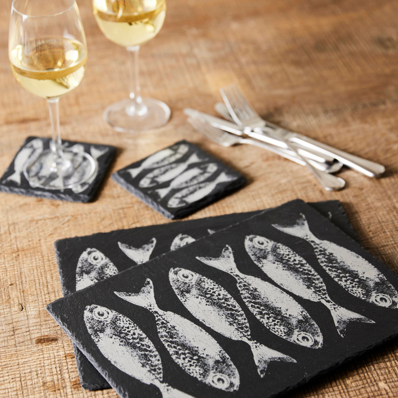 Kate Stein Designs - Slate Placemat with Six Fish