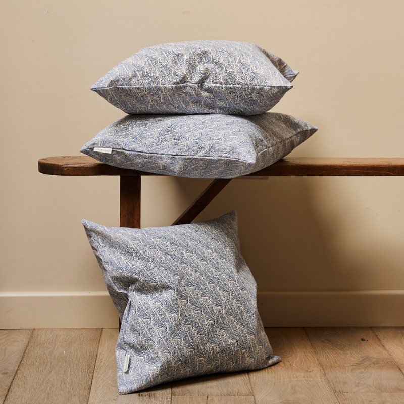 Kate Stein Designs - Ditsy Coral Cushion, Blue