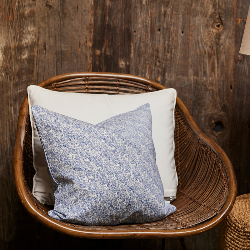 Kate Stein Designs - Ditsy Coral Cushion, Blue