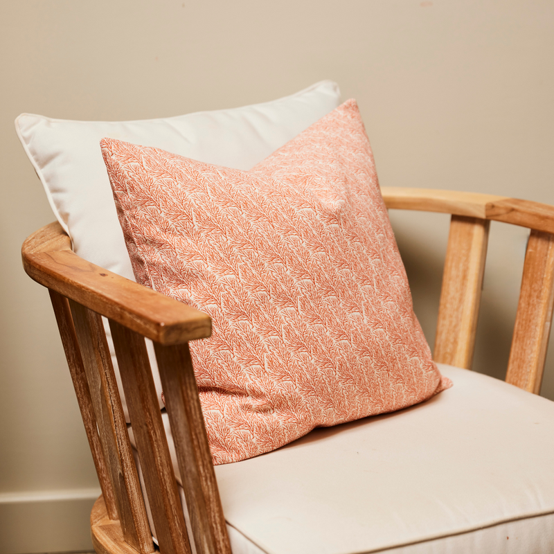 Kate Stein Designs - Ditsy Coral Cushion, Red