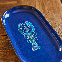 Blue Lobster Oval Plate