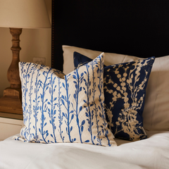 Kate Stein Designs - Seaweed Stripe Cushion, Blue