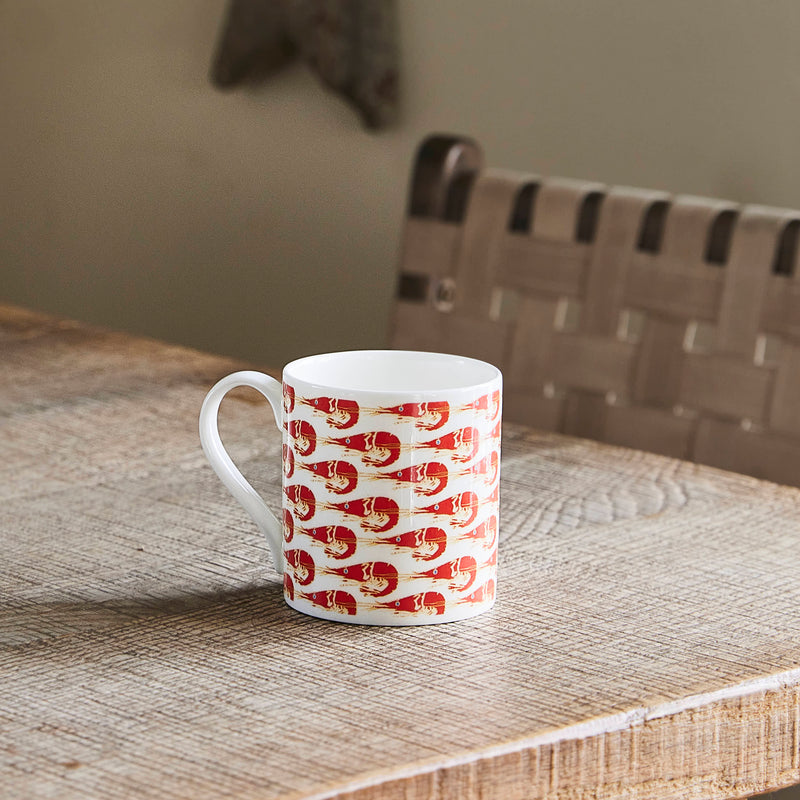 Kate Stein Bone China Mugs - set of 2 prawn mugs