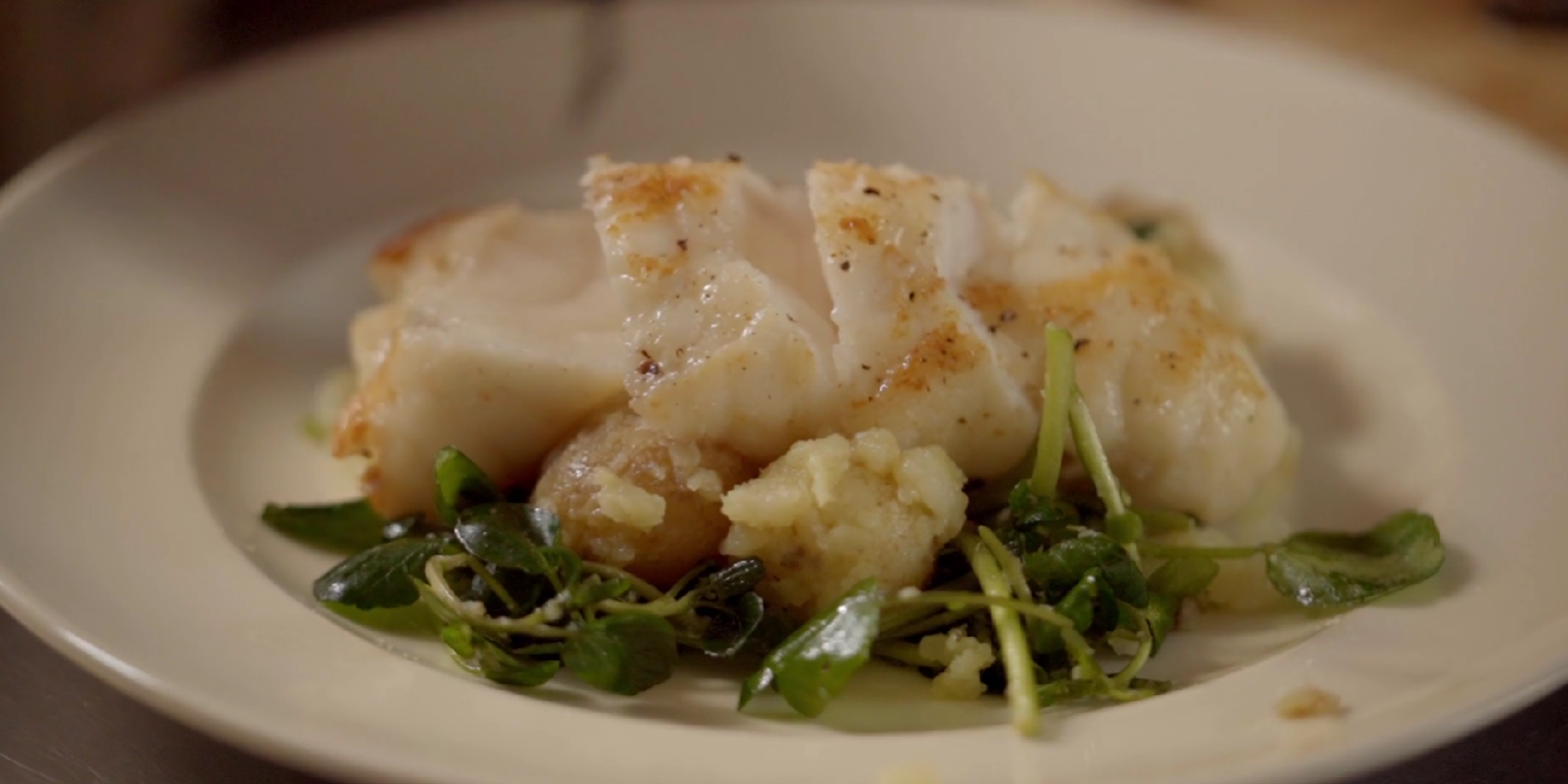 Hake with Soy Butter Sauce and Spring Onion Mash thumbnail