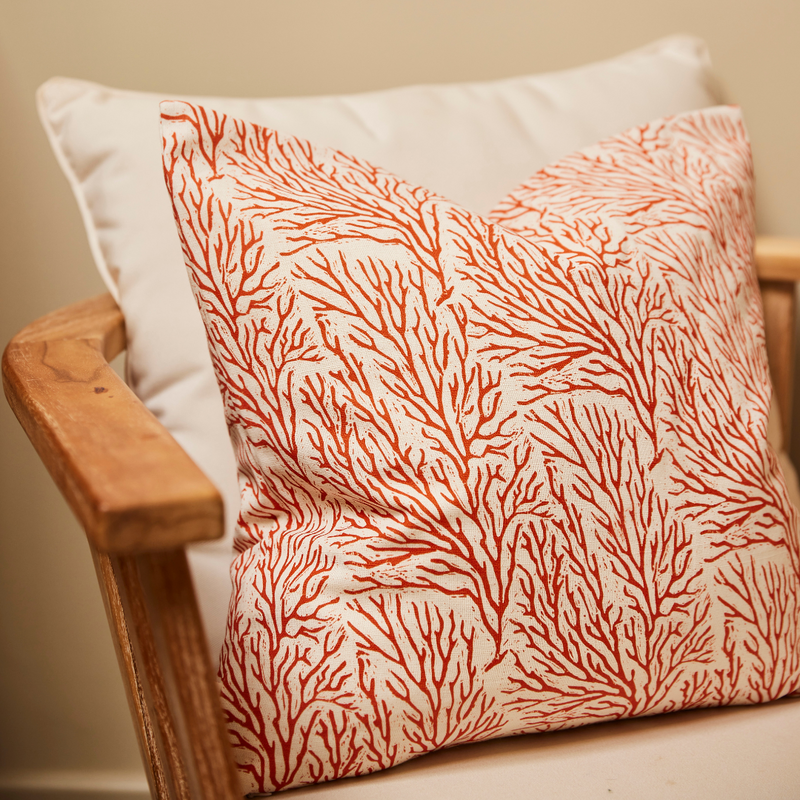 Kate Stein Designs - Repeat Coral Cushion, Red